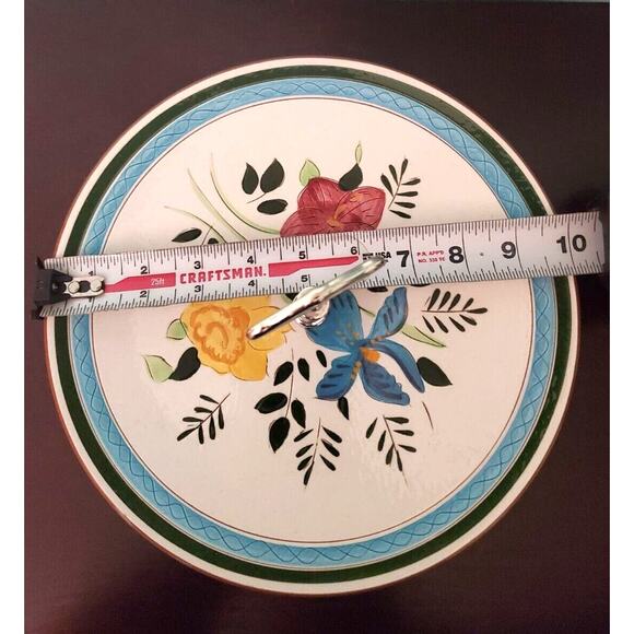 Vintage Stagl Pottery Country Garden 10" Tidbit Serving Plate Tray Stagle Stragl - Picture 3 of 10
